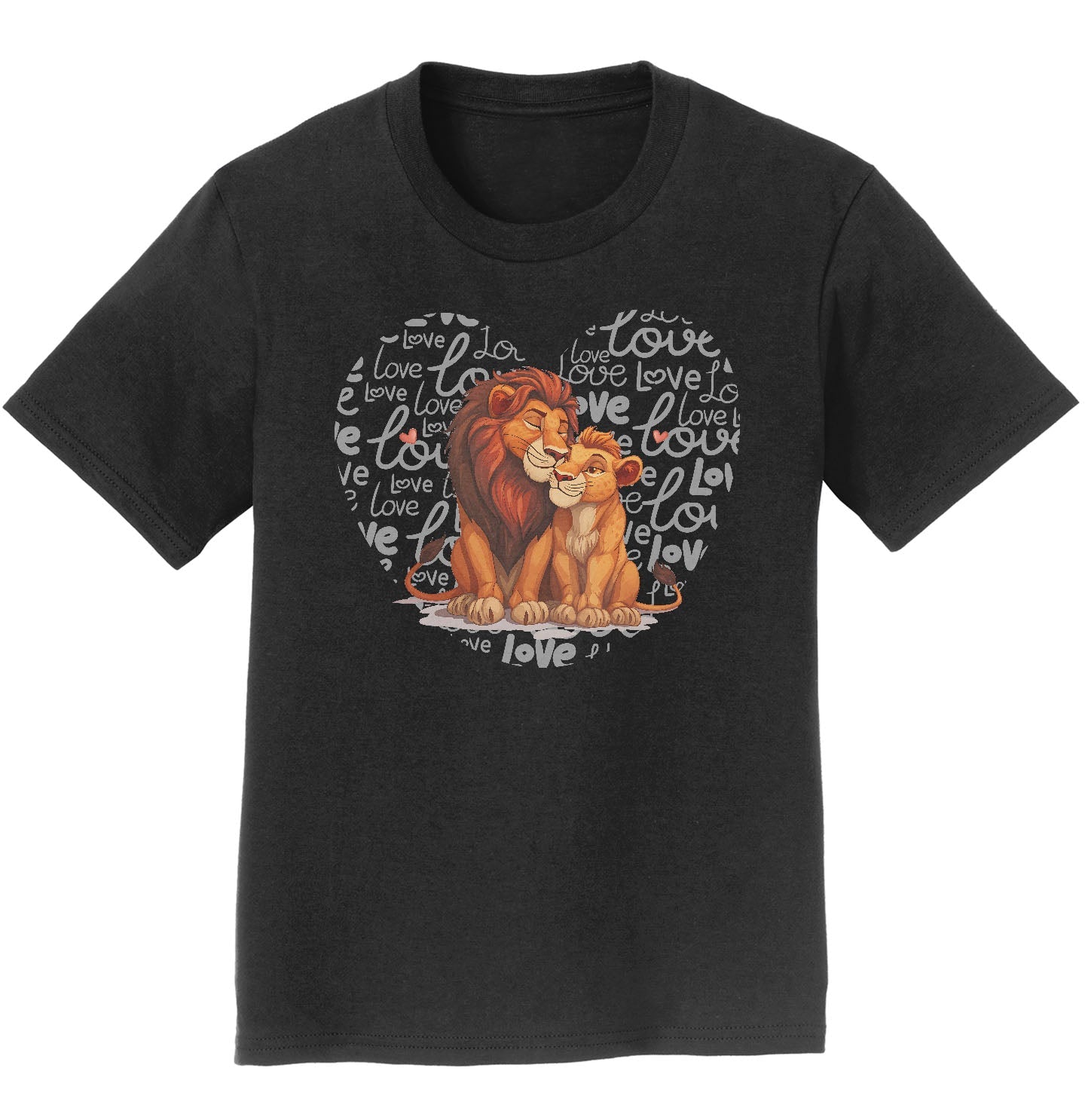 Lion Love Heart - Kids' Unisex T-Shirt