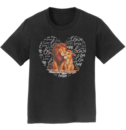 Lion Love Heart - Kids' Unisex T-Shirt