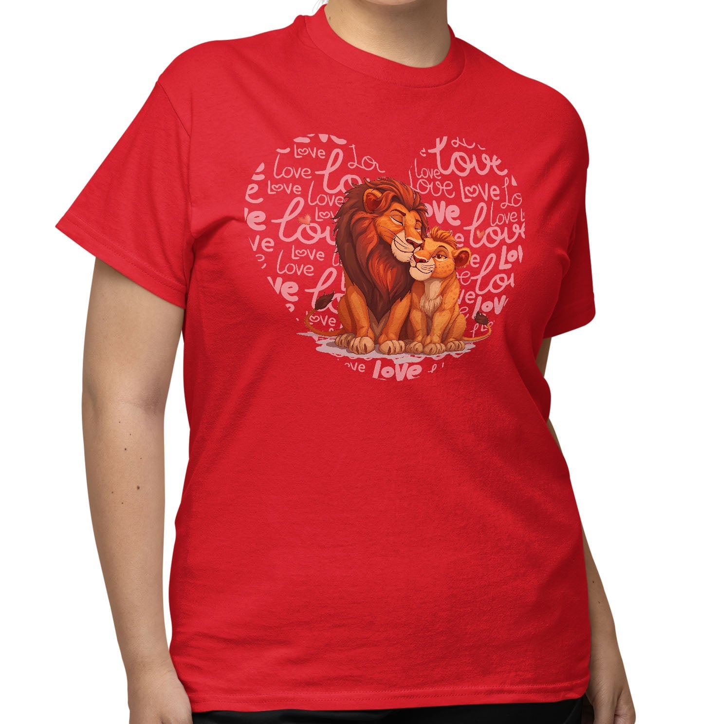 Lion Love Heart - Adult Unisex T-Shirt