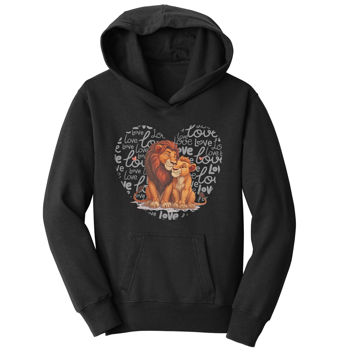 Lion Love Heart - Kids' Unisex Hoodie Sweatshirt