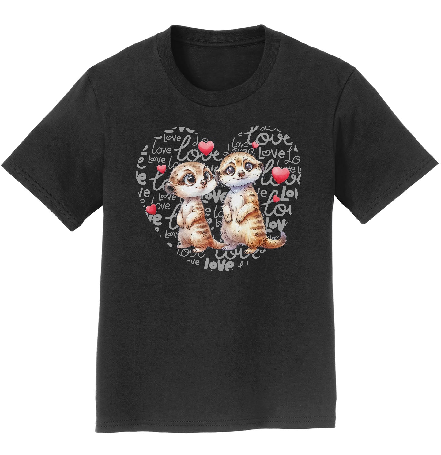 Meerkat Love Heart - Kids' Unisex T-Shirt