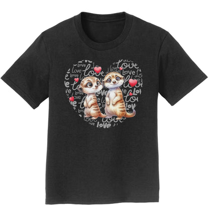 Meerkat Love Heart - Kids' Unisex T-Shirt