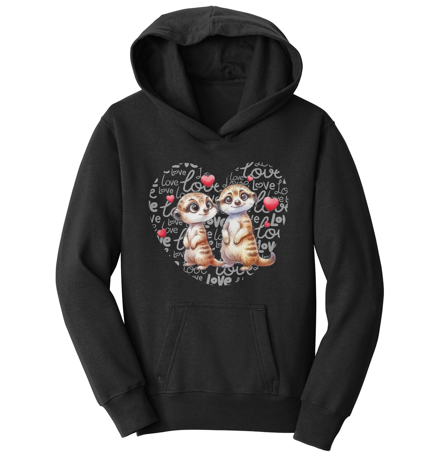 Meerkat Love Heart - Kids' Unisex Hoodie Sweatshirt