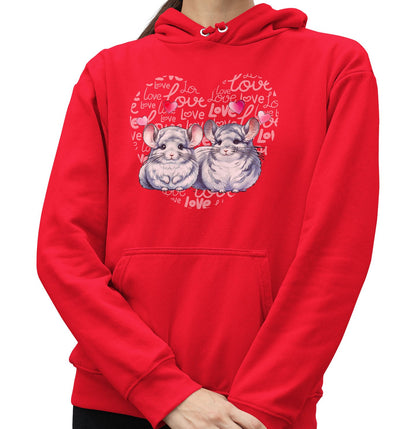 Mouse Love Heart - Adult Unisex Hoodie Sweatshirt