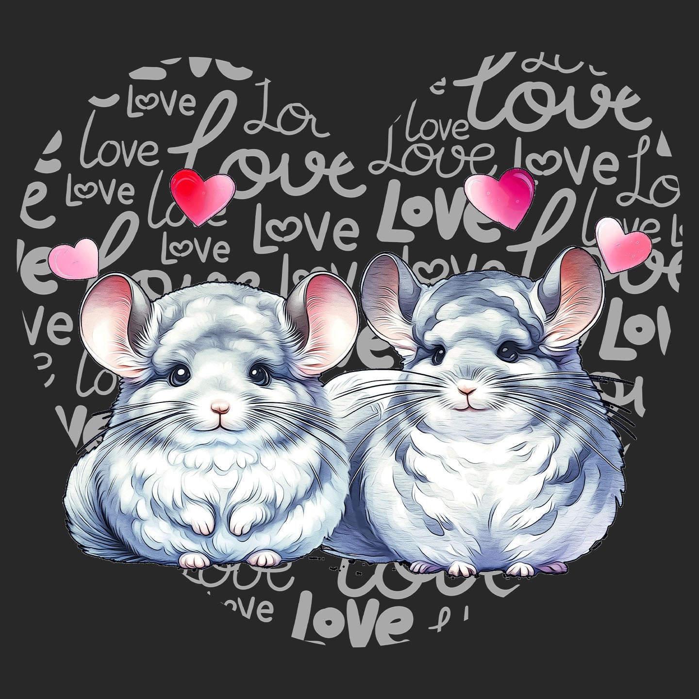 Mouse Love Heart - Kids' Unisex Hoodie Sweatshirt