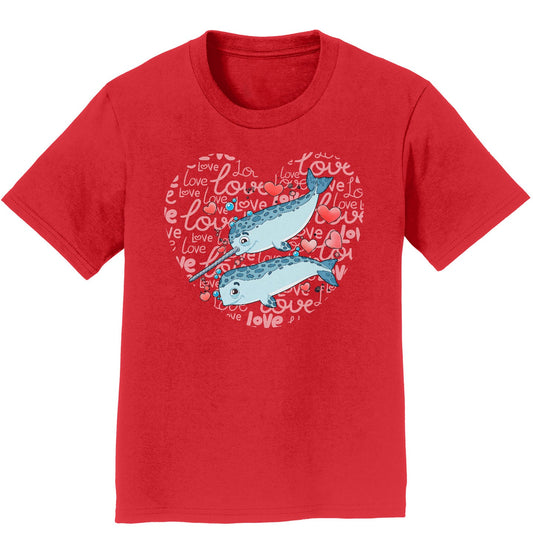 Narwhal Love Heart - Kids' Unisex T-Shirt
