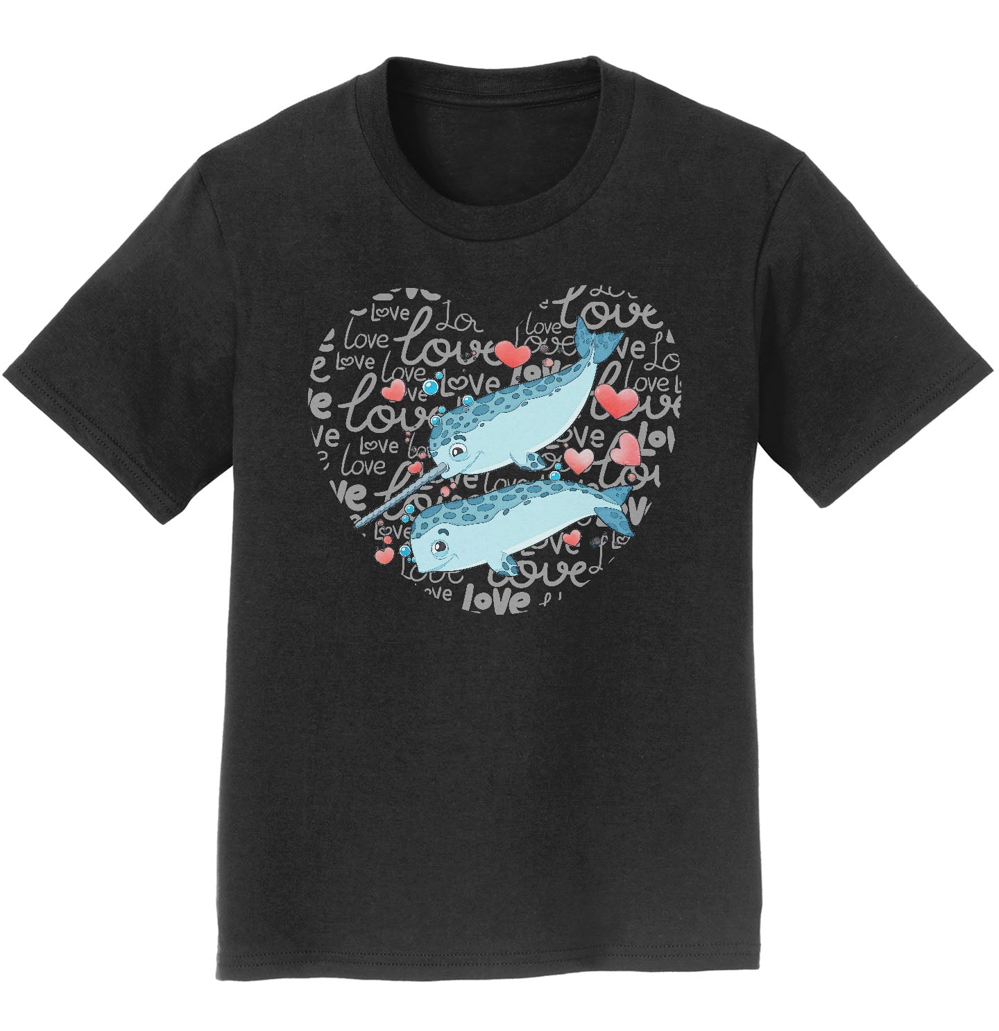 Narwhal Love Heart - Kids' Unisex T-Shirt