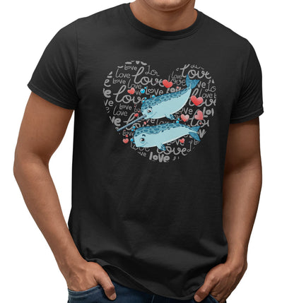 Narwhal Love Heart - Adult Unisex T-Shirt