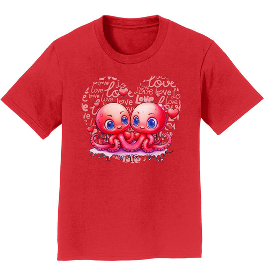 Octopus Love Heart - Kids' Unisex T-Shirt