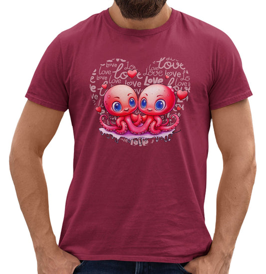 Octopus Love Heart - Adult Unisex T-Shirt