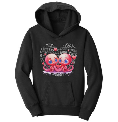 Octopus Love Heart - Kids' Unisex Hoodie Sweatshirt