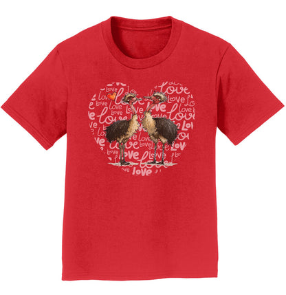 Ostrich Love Heart - Kids' Unisex T-Shirt