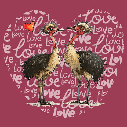 Ostrich Love Heart - Adult Unisex T-Shirt