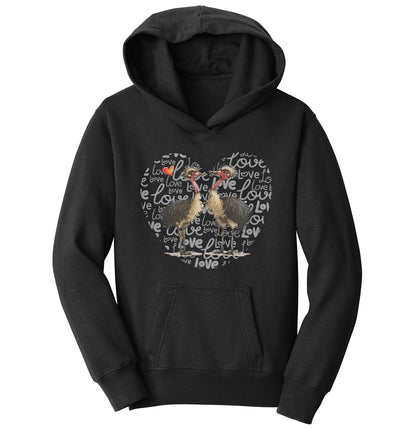 Ostrich Love Heart - Kids' Unisex Hoodie Sweatshirt