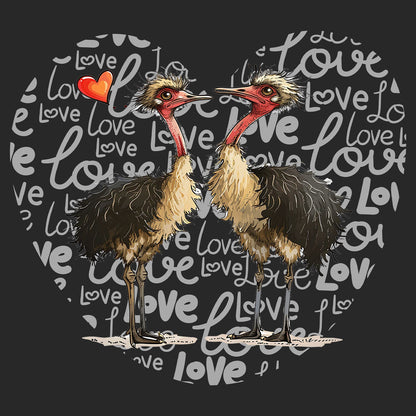 Ostrich Love Heart - Kids' Unisex Hoodie Sweatshirt