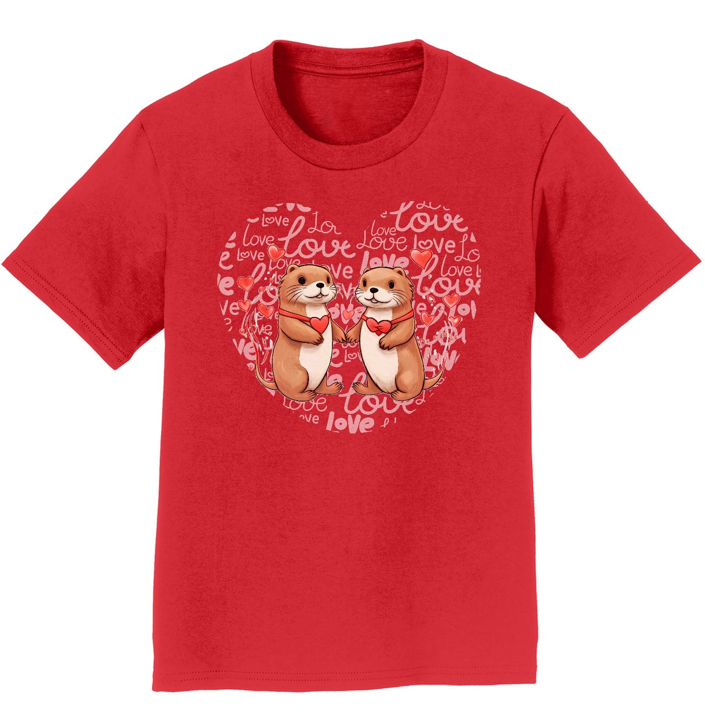 Otter Love Heart - Kids' Unisex T-Shirt