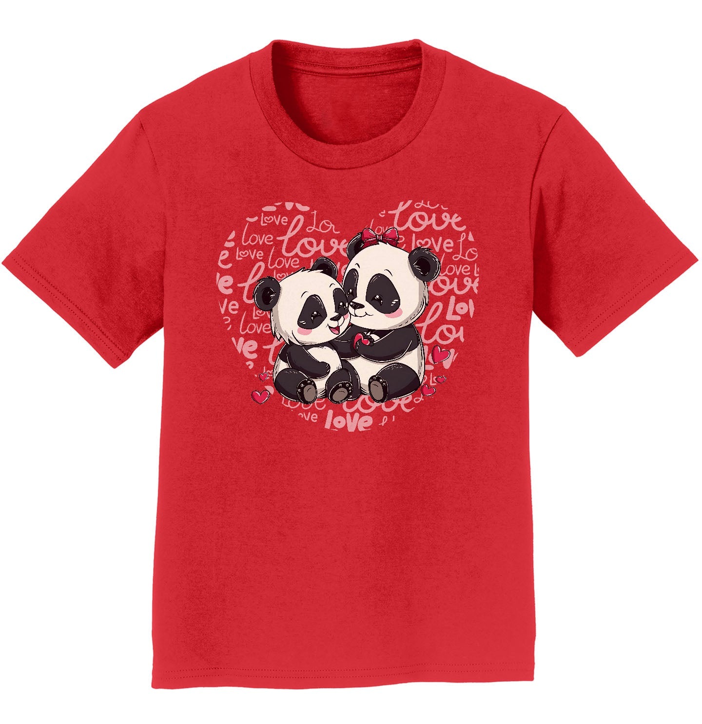 Panda Love Heart - Kids' Unisex T-Shirt