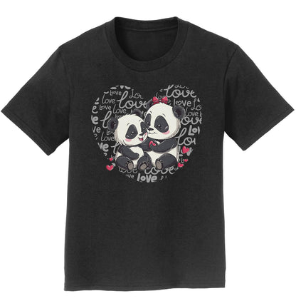 Panda Love Heart - Kids' Unisex T-Shirt