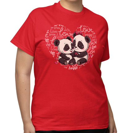 Panda Love Heart - Adult Unisex T-Shirt