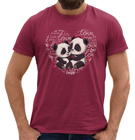 Panda Love Heart - Adult Unisex T-Shirt