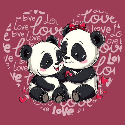 Panda Love Heart - Adult Unisex T-Shirt
