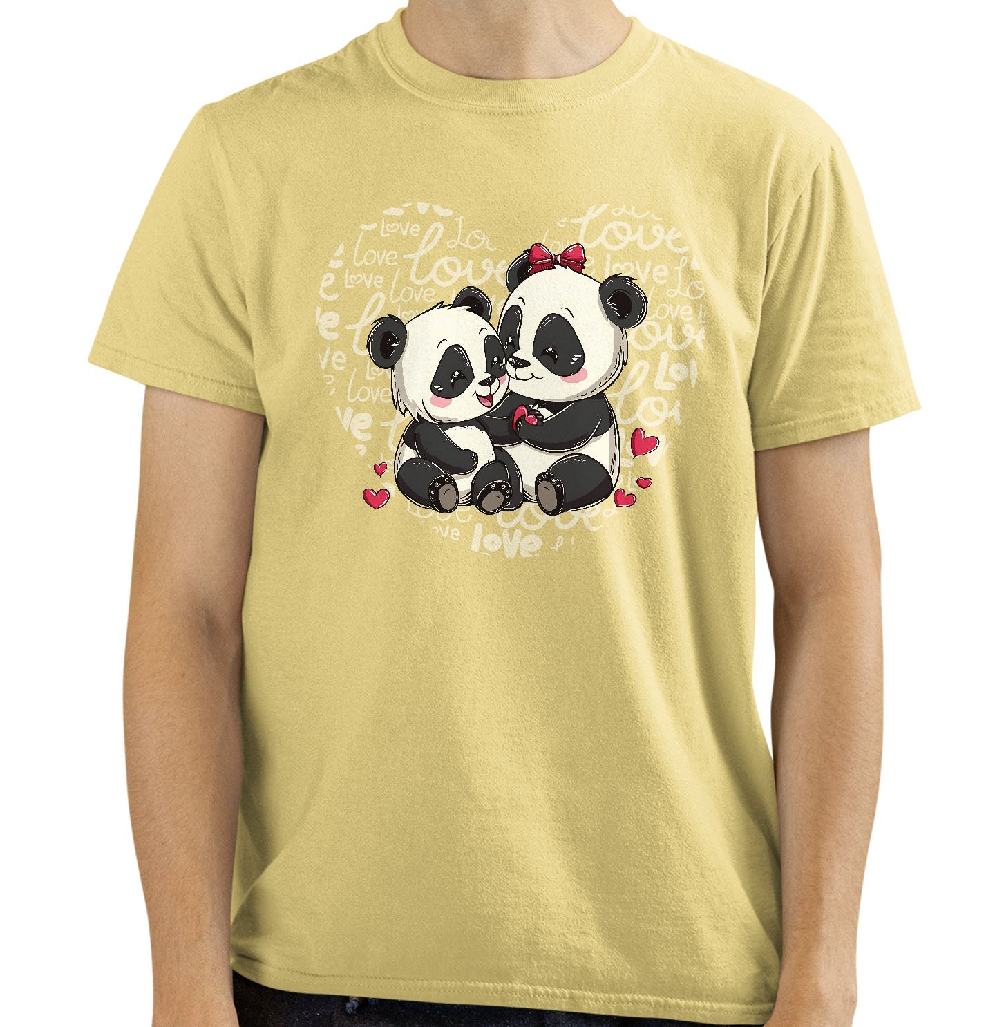 Panda Love Heart - Adult Unisex T-Shirt
