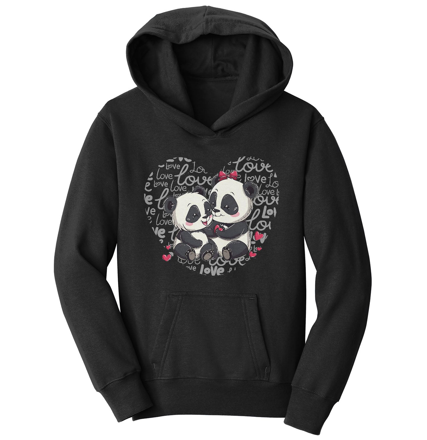 Panda Love Heart - Kids' Unisex Hoodie Sweatshirt