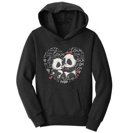 Panda Love Heart - Kids' Unisex Hoodie Sweatshirt