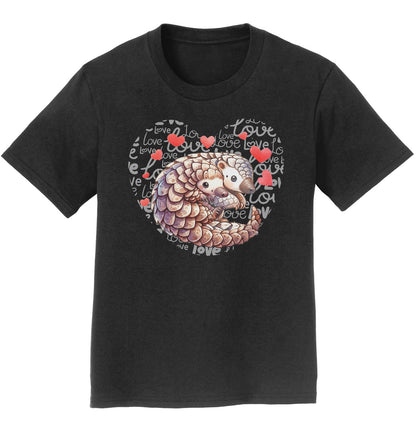 Pangolin Love Heart - Kids' Unisex T-Shirt