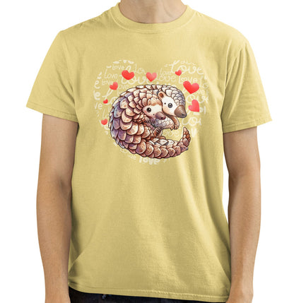 Pangolin Love Heart - Adult Unisex T-Shirt