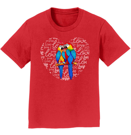 Parrot Love Heart - Kids' Unisex T-Shirt