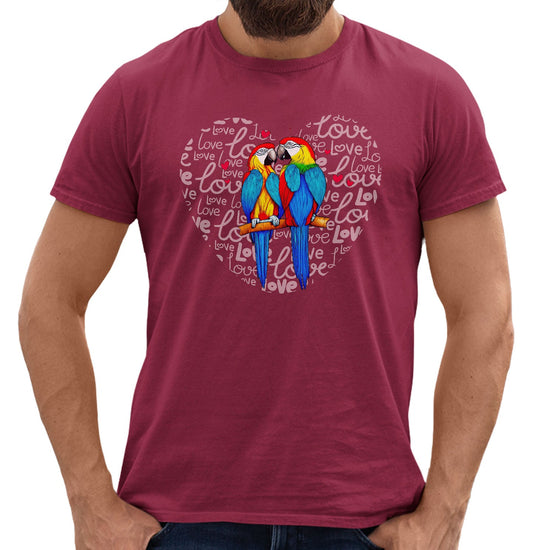 Parrot Love Heart - Adult Unisex T-Shirt