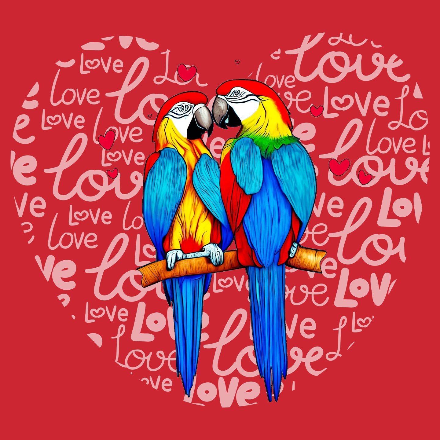 Parrot Love Heart - Kids' Unisex T-Shirt