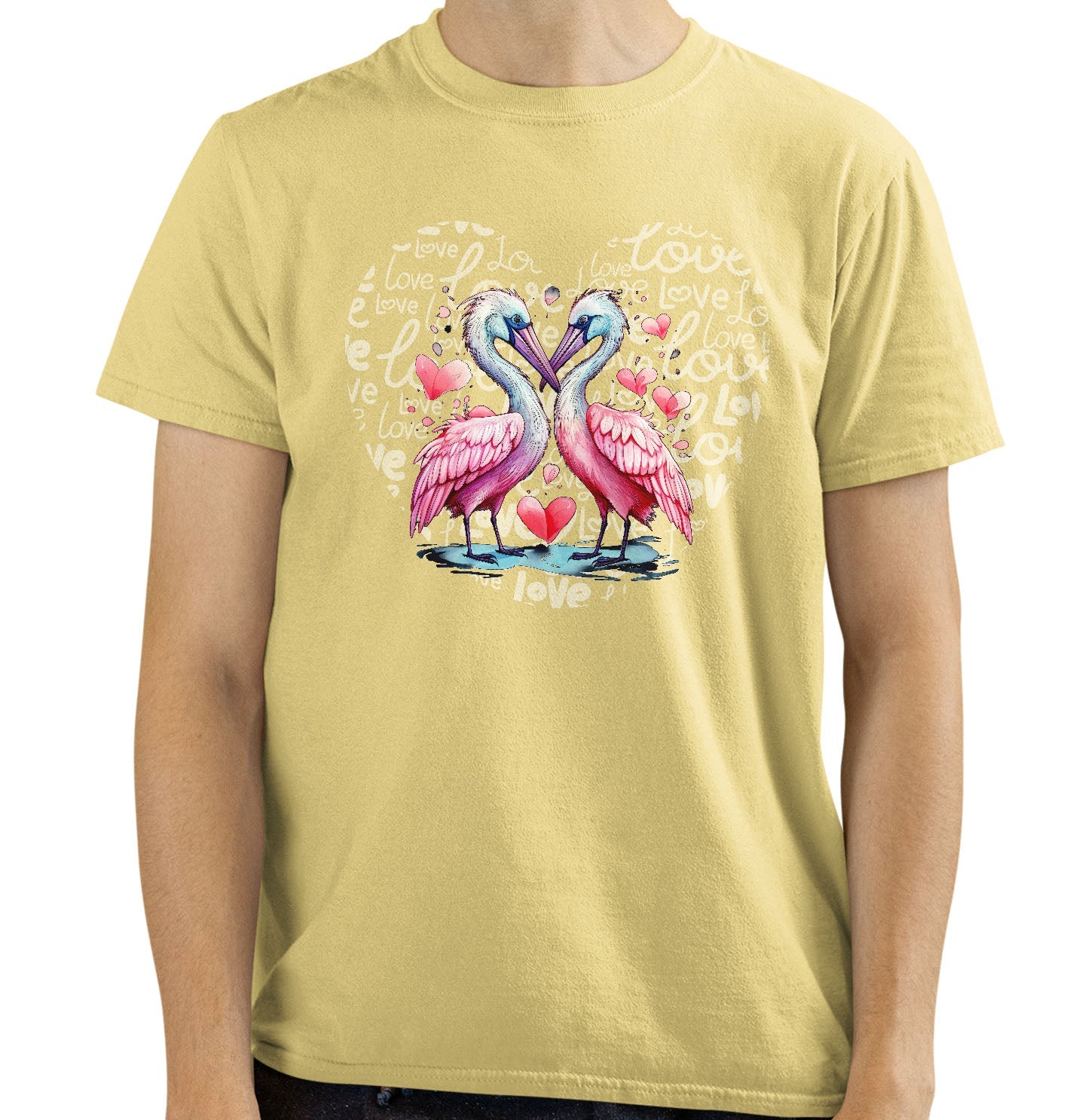 Pelican Love Heart - Adult Unisex T-Shirt