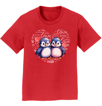 Penguin Love Heart - Kids' Unisex T-Shirt