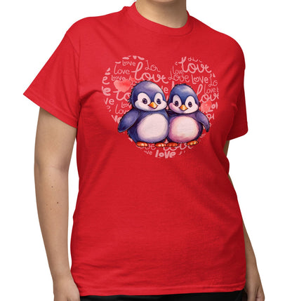 Penguin Love Heart - Adult Unisex T-Shirt