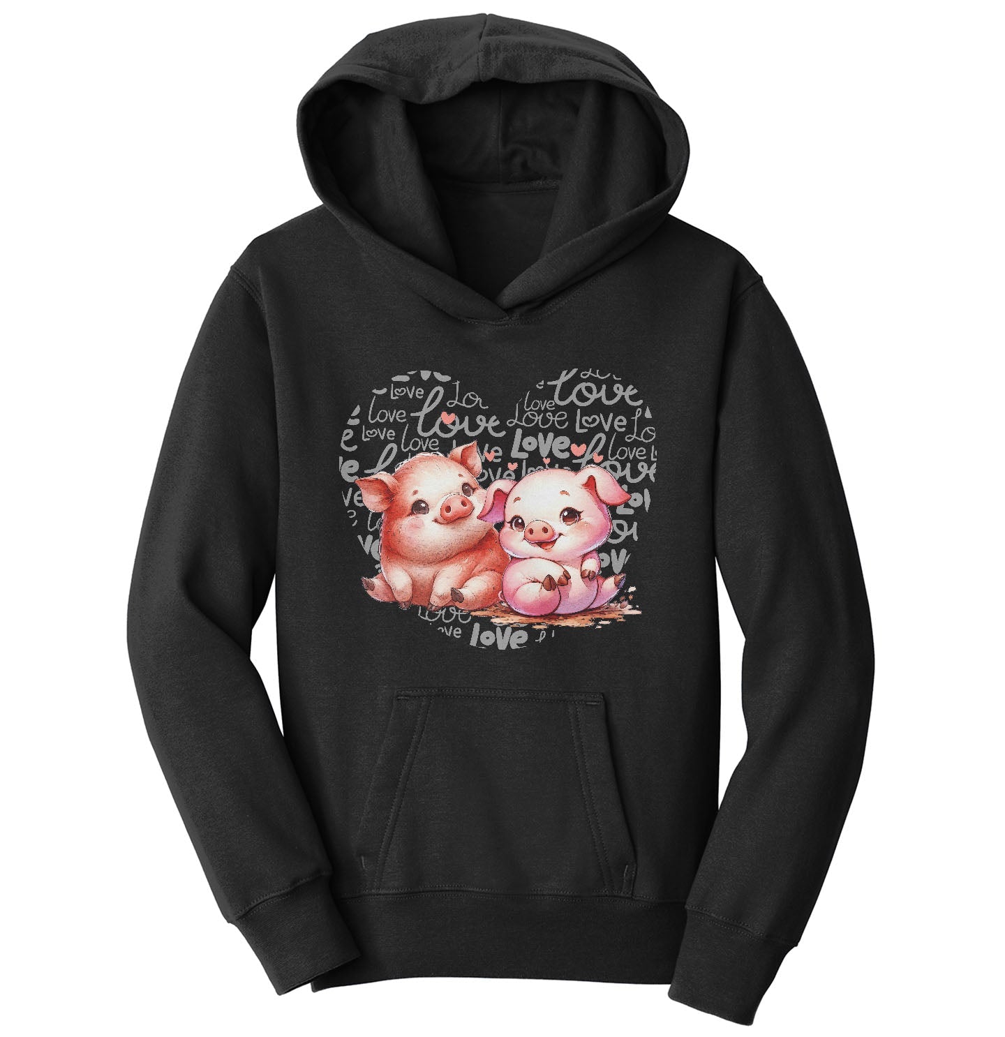 Pig Love Heart - Kids' Unisex Hoodie Sweatshirt