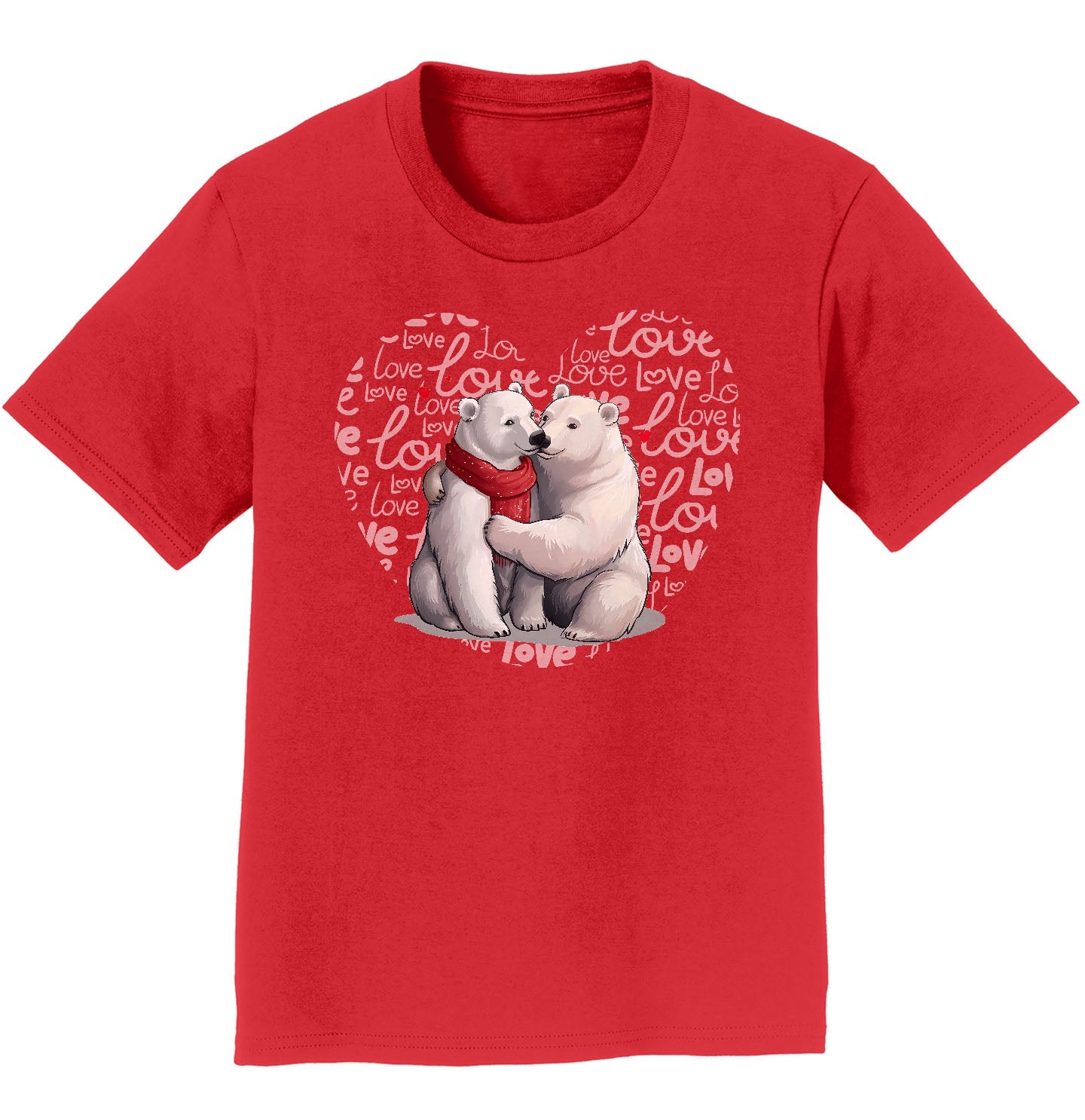 Polar Bear Love Heart - Kids' Unisex T-Shirt