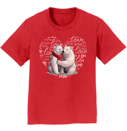 Polar Bear Love Heart - Kids' Unisex T-Shirt