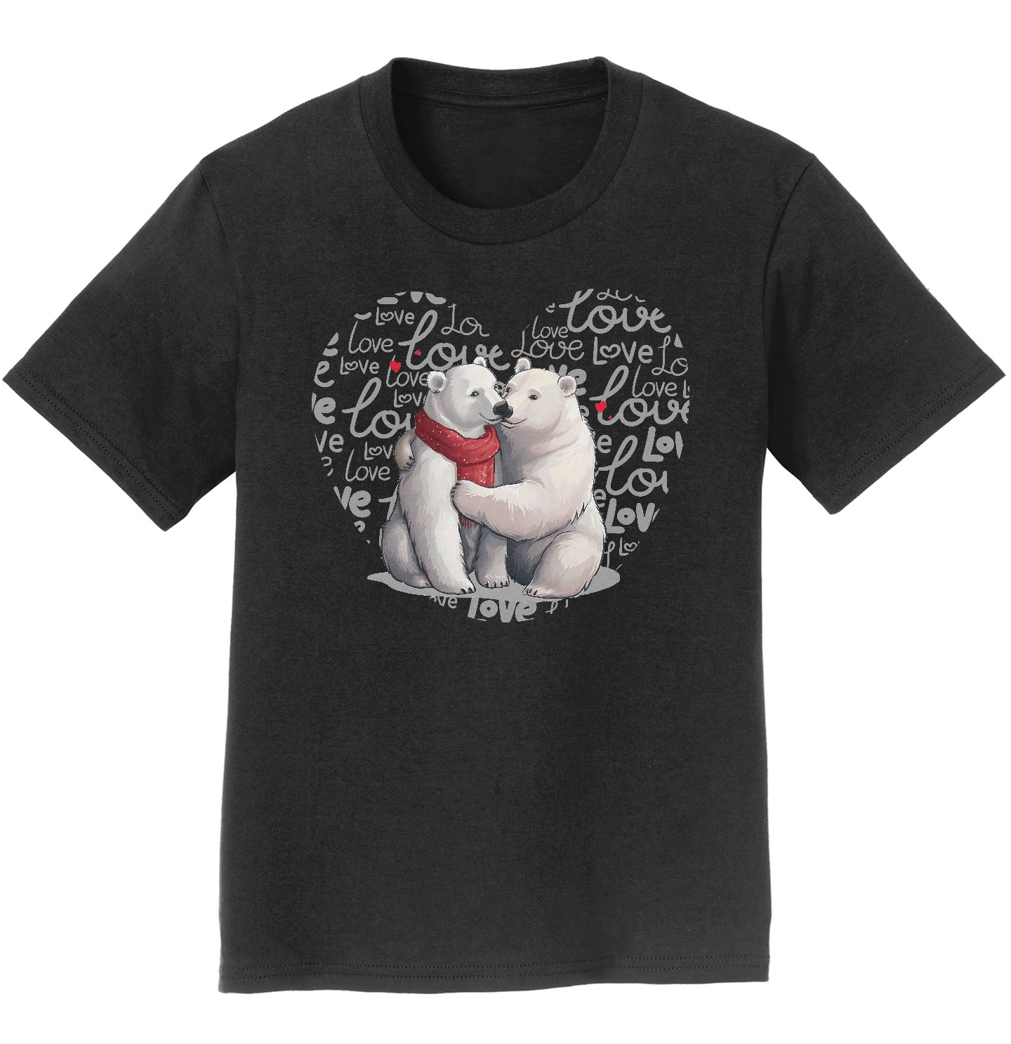 Polar Bear Love Heart - Kids' Unisex T-Shirt