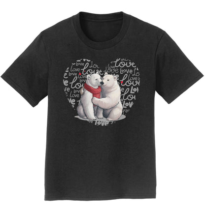 Polar Bear Love Heart - Kids' Unisex T-Shirt