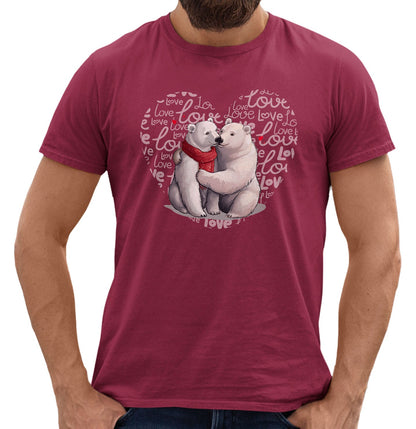 Polar Bear Love Heart - Adult Unisex T-Shirt
