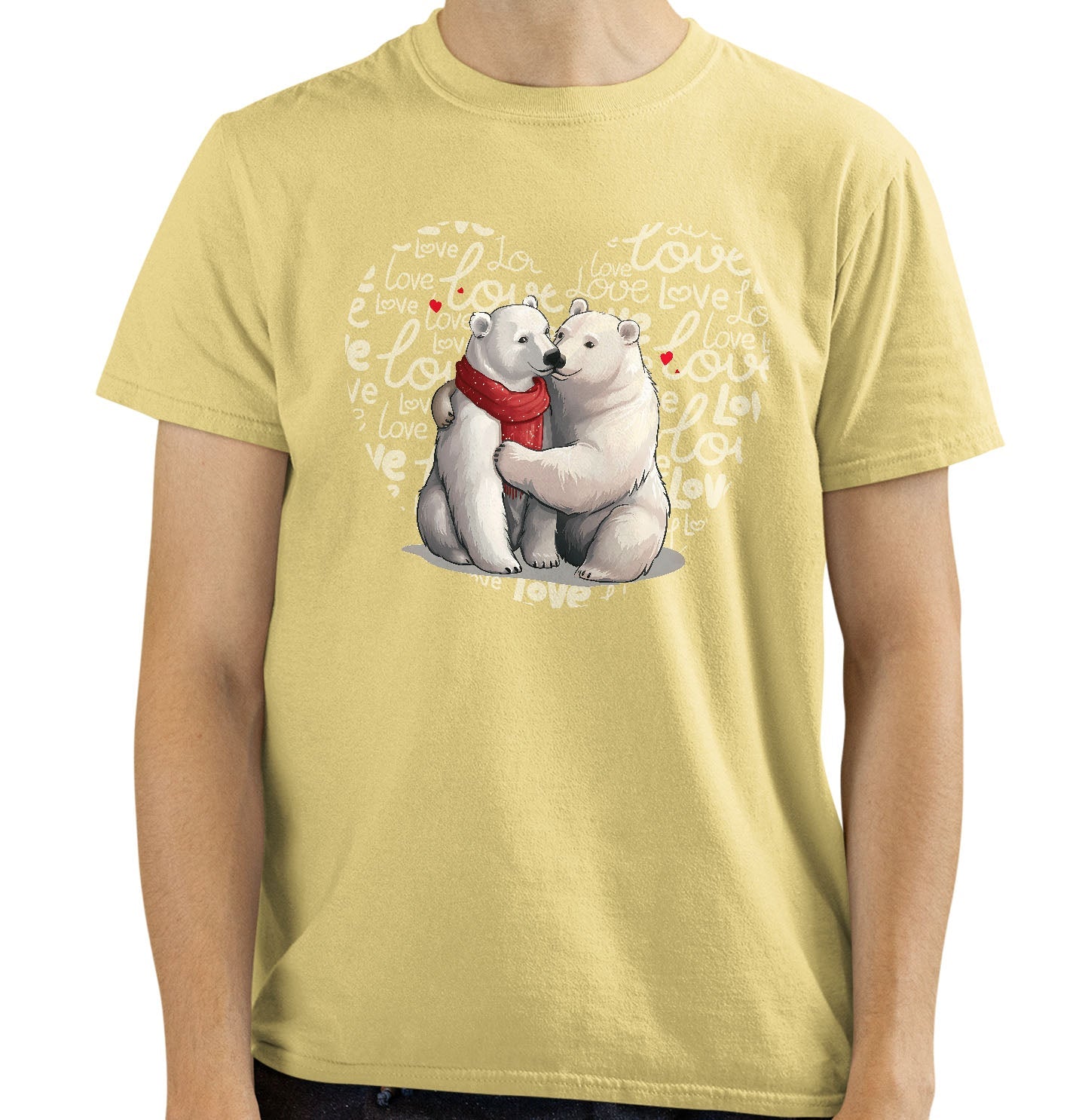 Polar Bear Love Heart - Adult Unisex T-Shirt