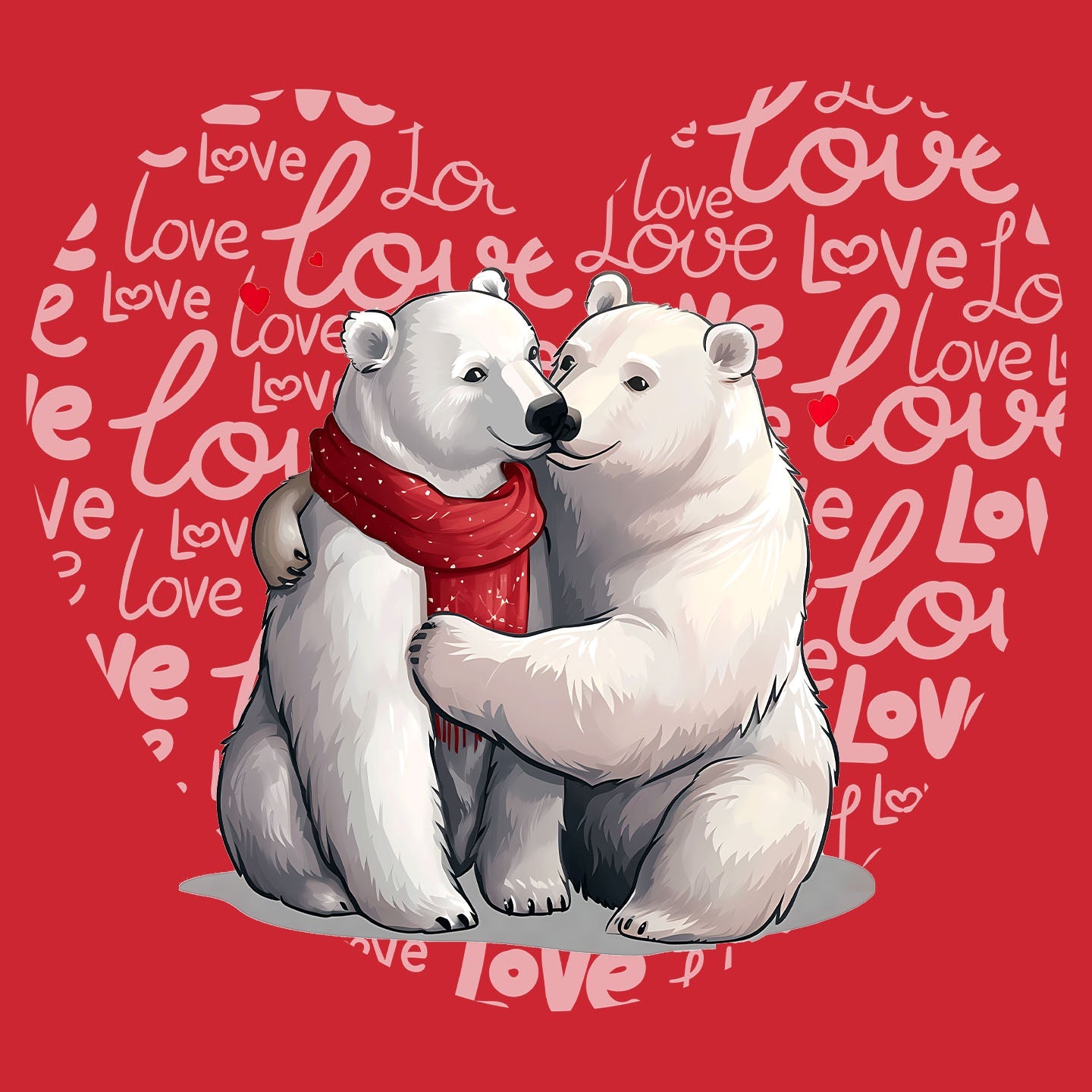 Polar Bear Love Heart - Kids' Unisex T-Shirt