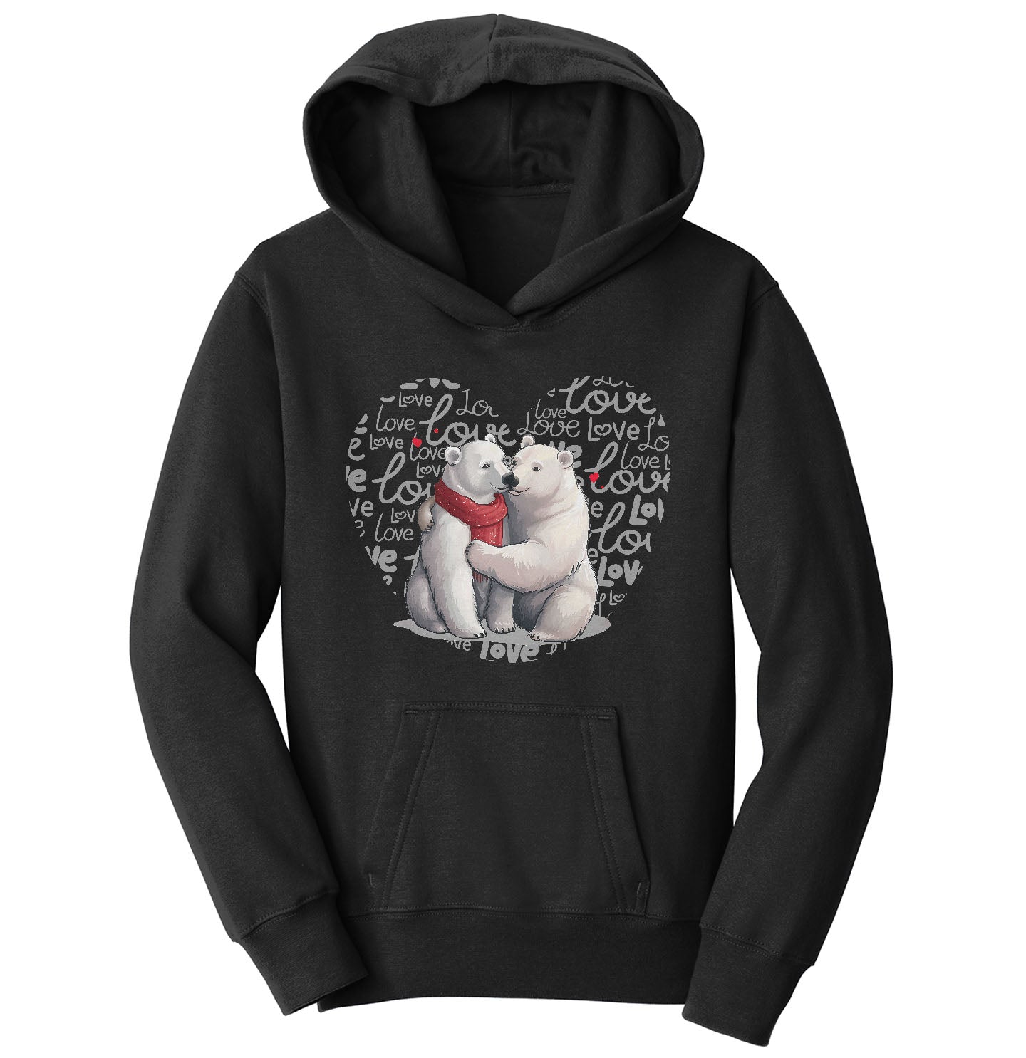 Polar Bear Love Heart - Kids' Unisex Hoodie Sweatshirt