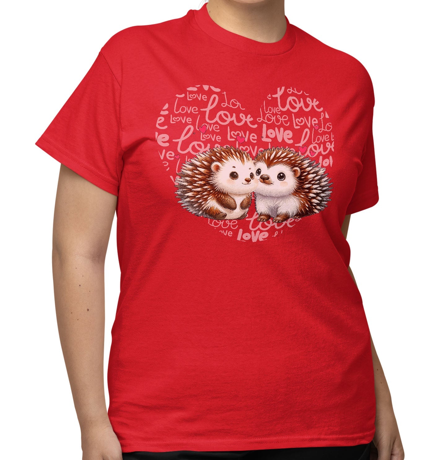 Porcupine Love Heart - Adult Unisex T-Shirt
