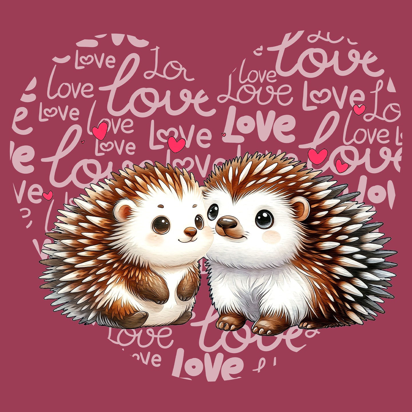 Porcupine Love Heart - Adult Unisex T-Shirt