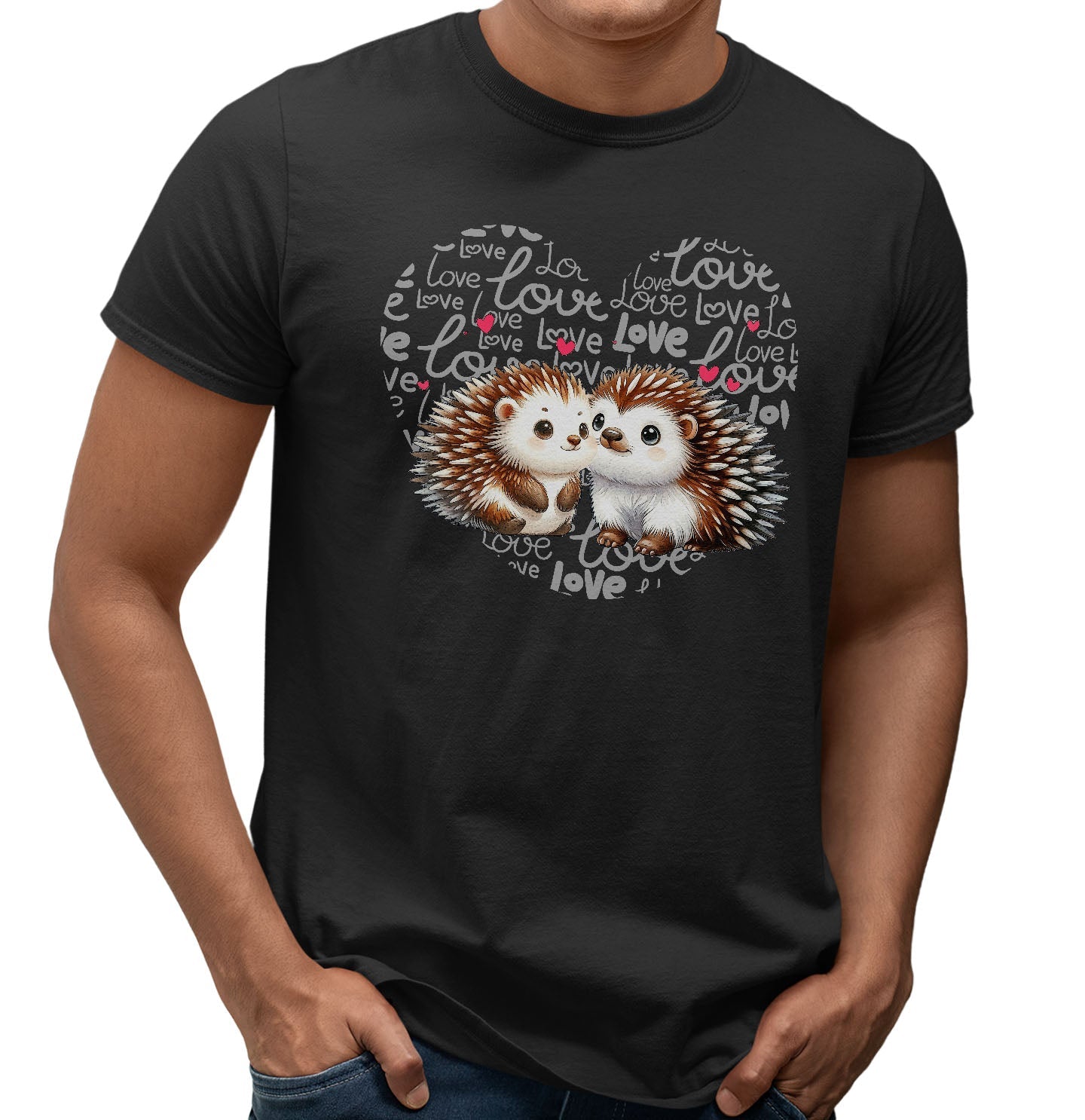 Porcupine Love Heart - Adult Unisex T-Shirt
