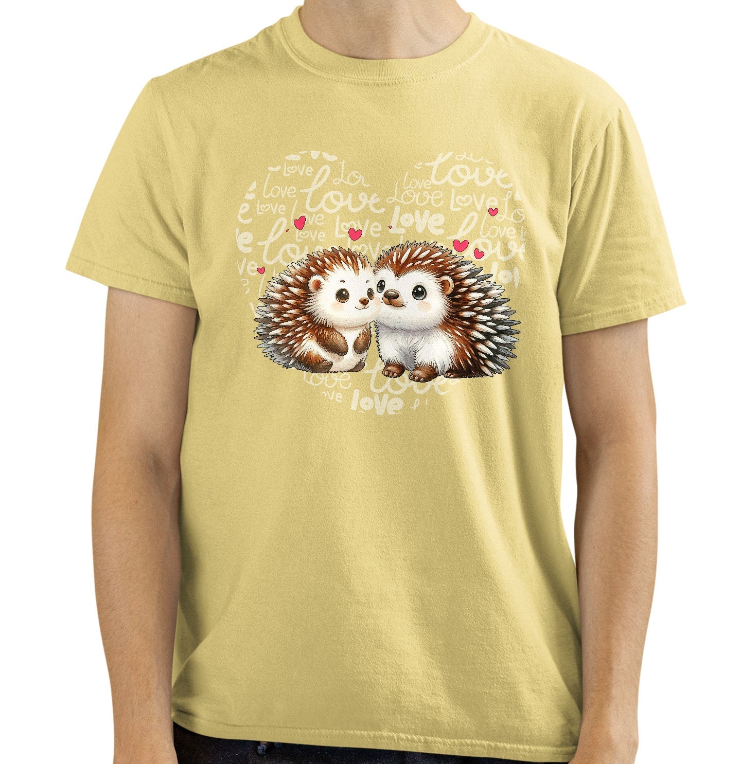 Porcupine Love Heart - Adult Unisex T-Shirt
