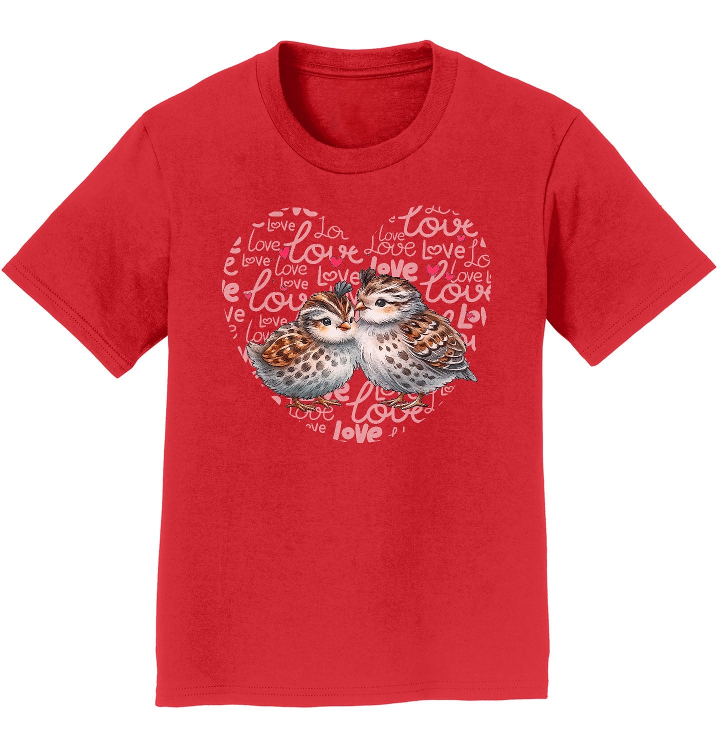 Quail Love Heart - Kids' Unisex T-Shirt